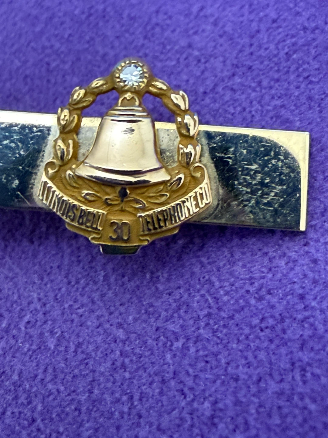 Vintage Illinois Bell Telephone Co. 30 Year Service Tie Clip - photo 3