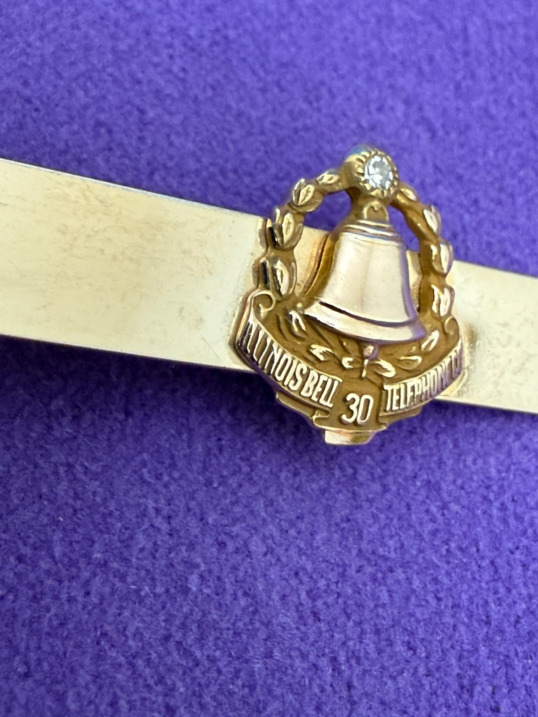 Vintage Illinois Bell Telephone Co. 30 Year Service Tie Clip - photo 2