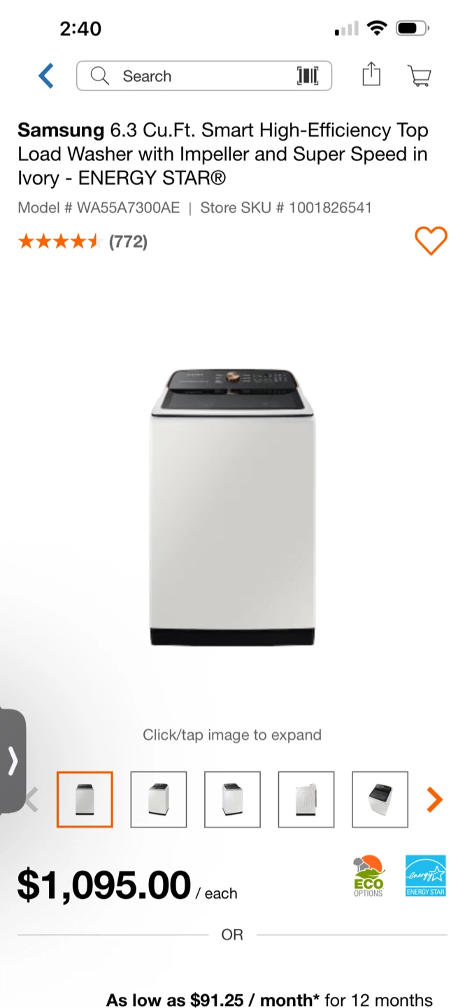 Samsung 6.3 Cu. Ft. Smart Top Load Washer - Ivory - photo 3