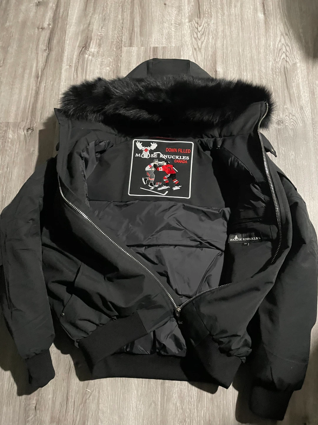 Moose Knuckles Bomber Jacket - Black - Size M/M - photo 2