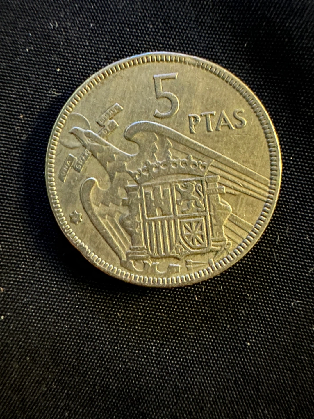 1957 Spain 5 Pesetas Coin