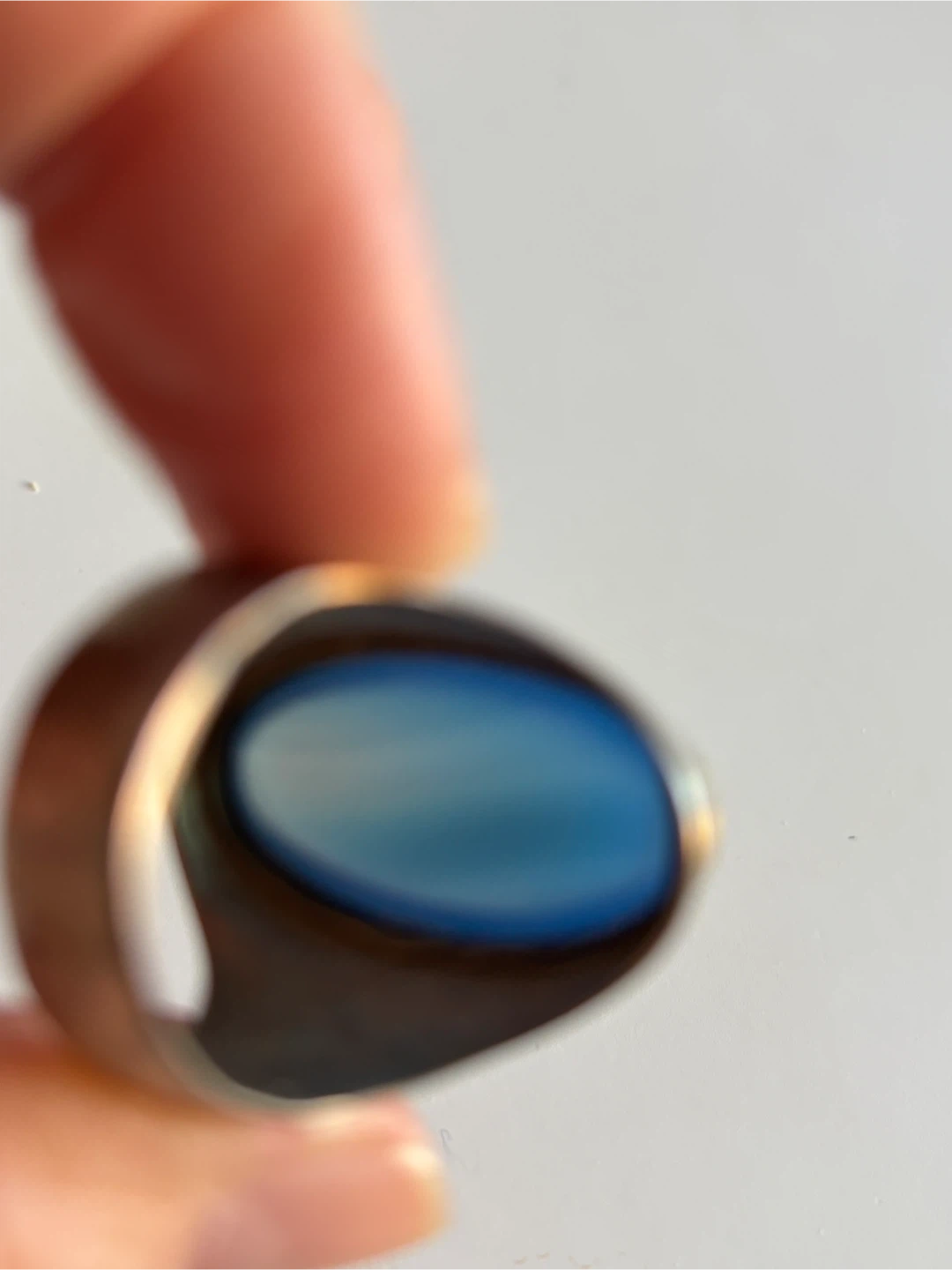 Men's Blue Stone Ring - photo 3