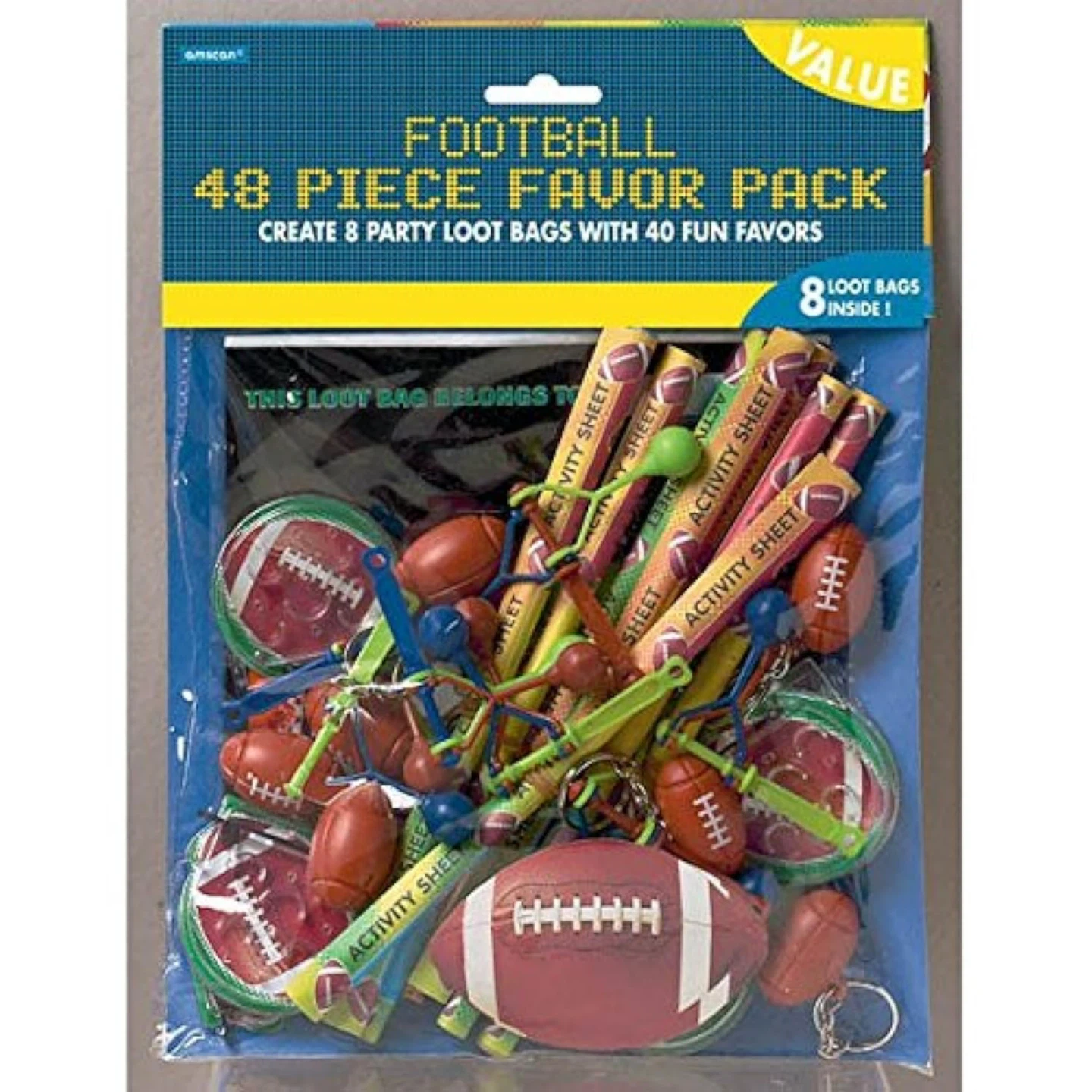 BRAND NEW boy youth football birthday party favor giveaway pack