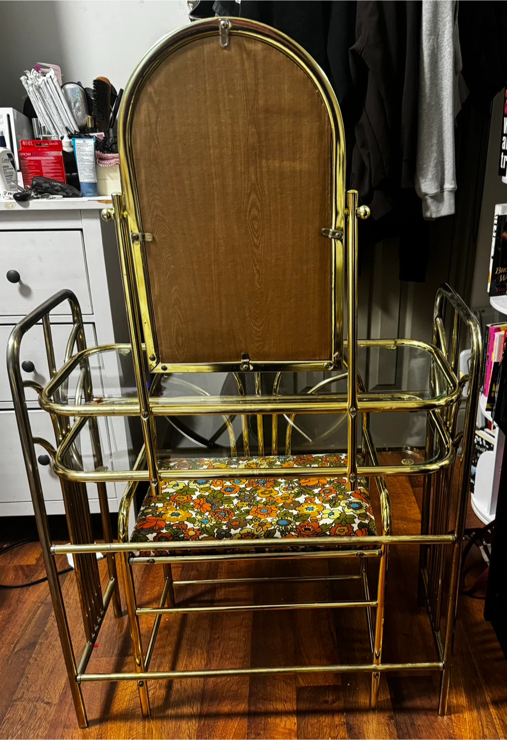 Vintage Brass Vanity and Chair - photo 2