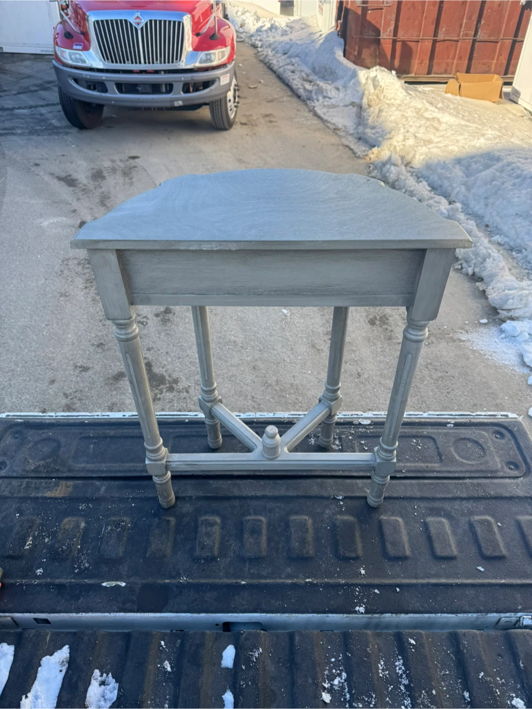 Gray Accent Table with Drawer - photo 4