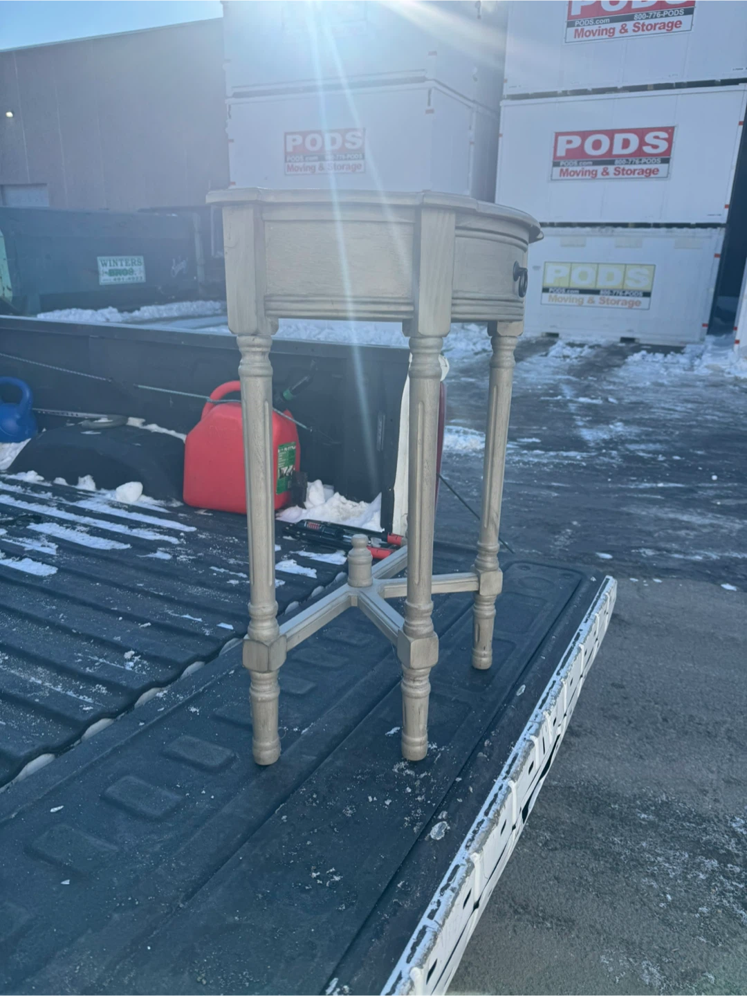 Gray Accent Table with Drawer - photo 2