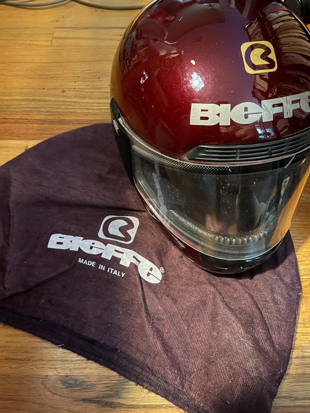 Bieffe Motorcycle Helmet with Dust Bag - Made in Italy