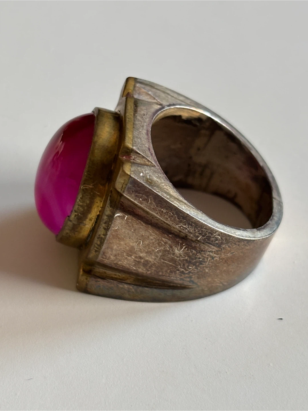 Vintage Pink Agate Ring