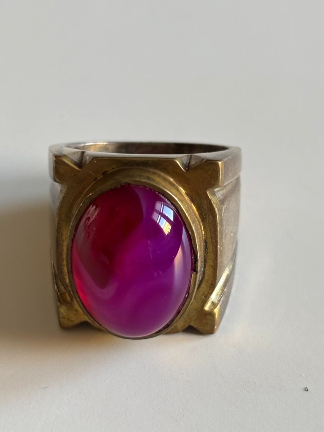 Vintage Pink Agate Ring - photo 3