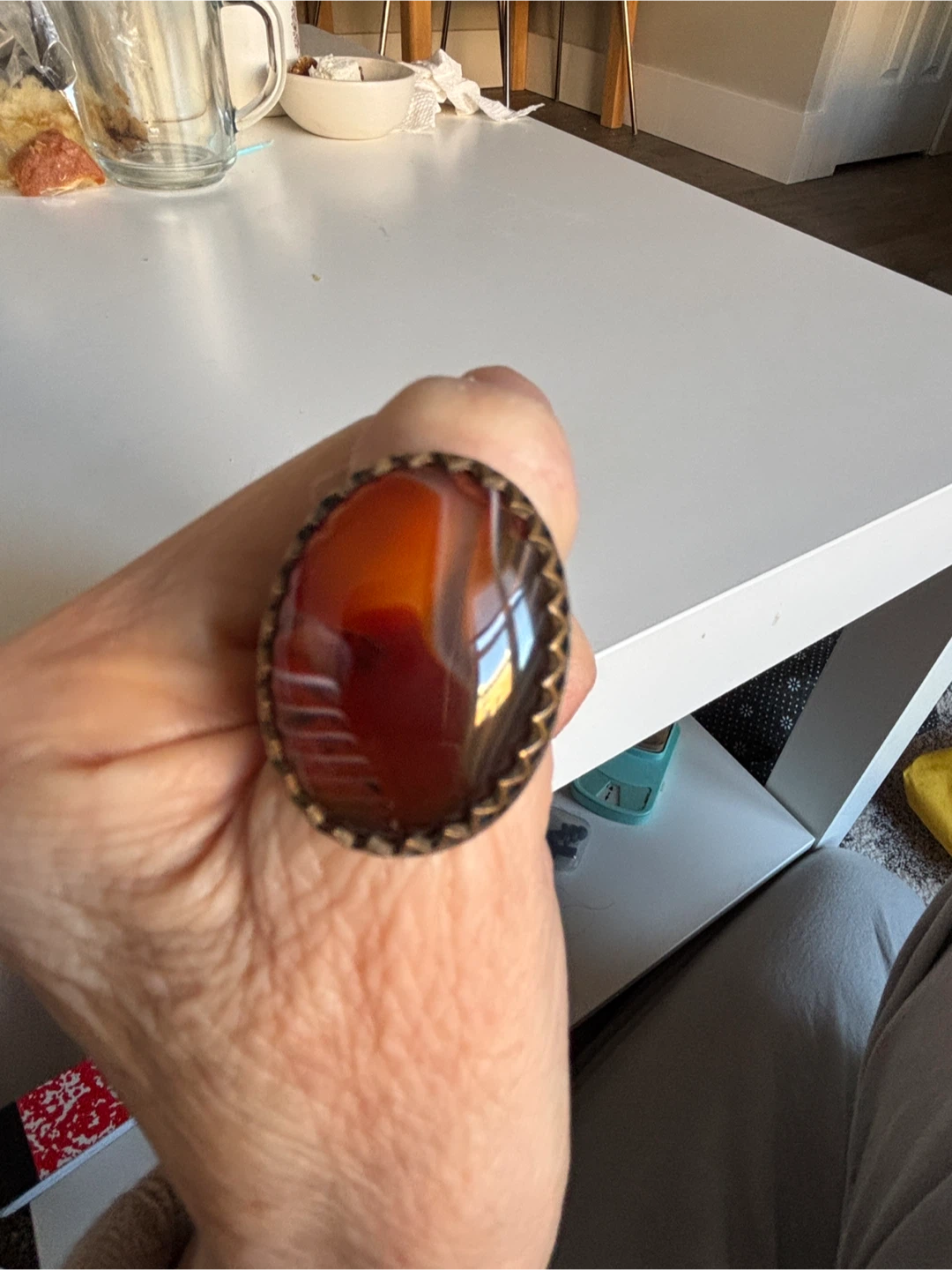 Vintage Agate Gemstone Ring - photo 4