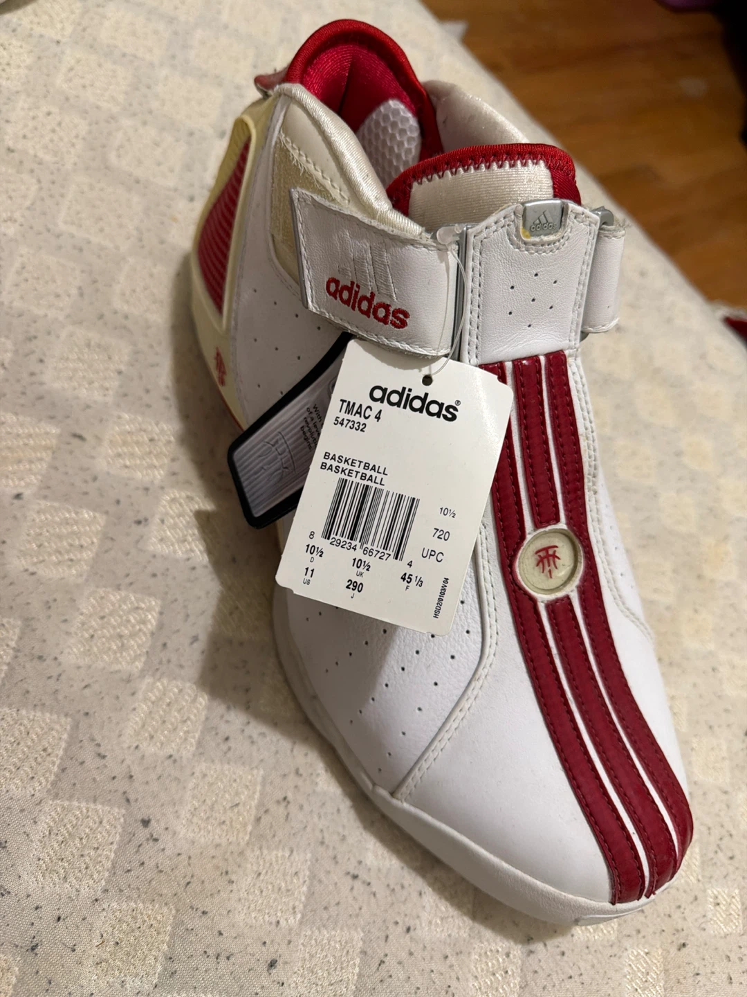 Adidas TMAC 4 Basketball Shoes White Red Size 10.5 - photo 2