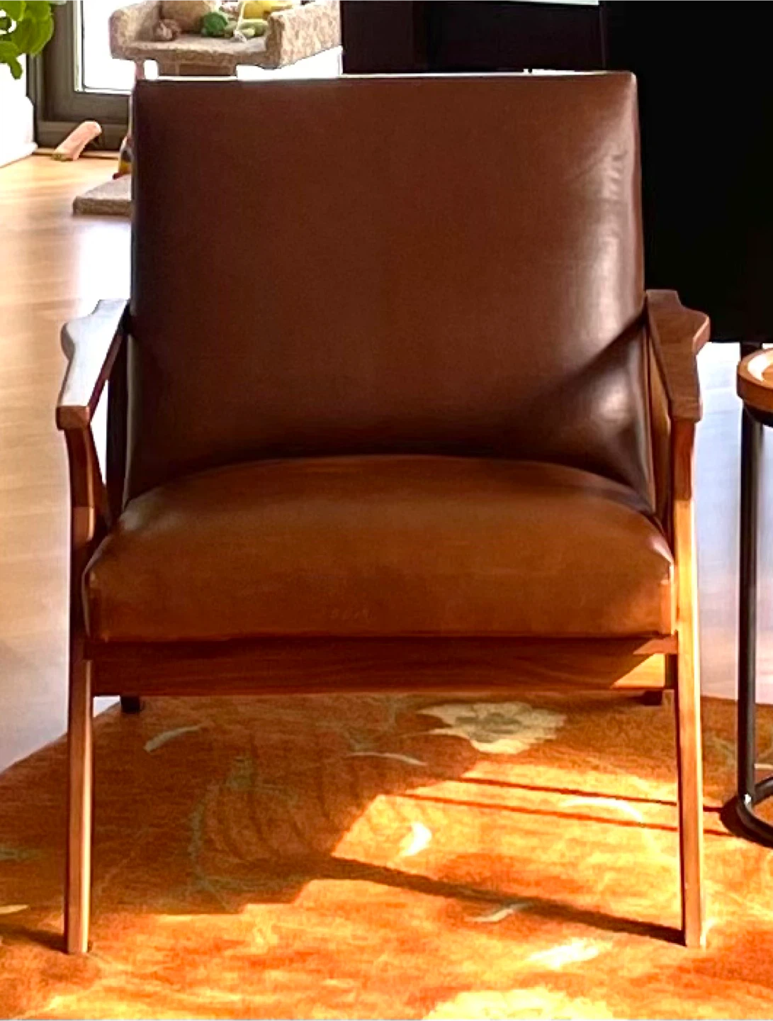 Crate & Barrel Cavett Leather chair in brown - photo 3