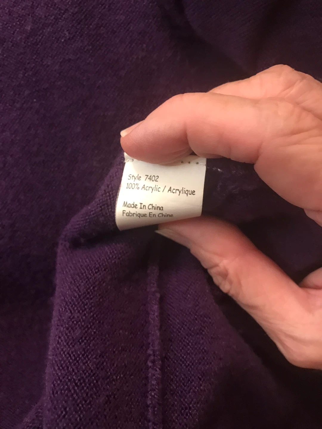 Bellissima Fashions Purple Acrylic Cardigan Sweater L/G - photo 4