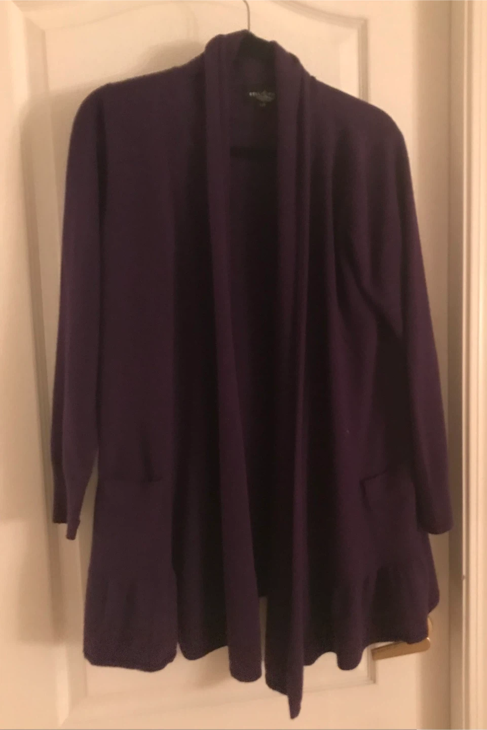 Bellissima Fashions Purple Acrylic Cardigan Sweater L/G