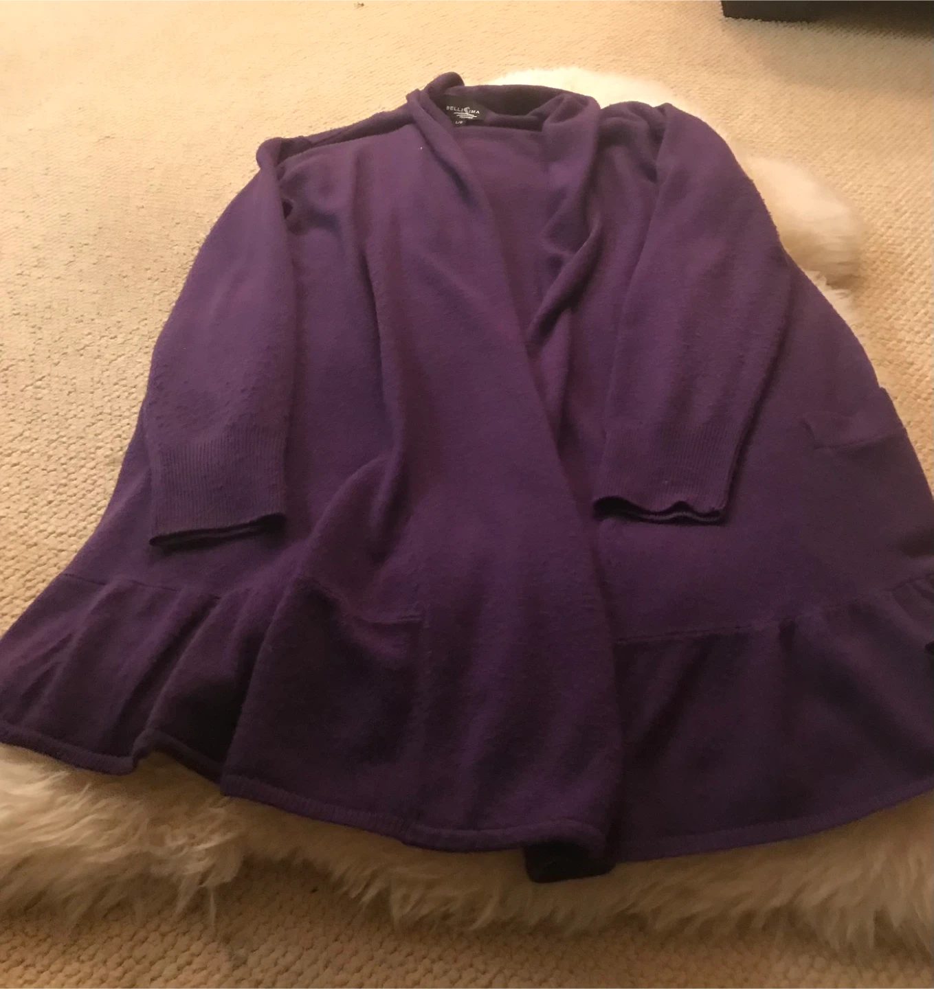 Bellissima Fashions Purple Acrylic Cardigan Sweater L/G - photo 3