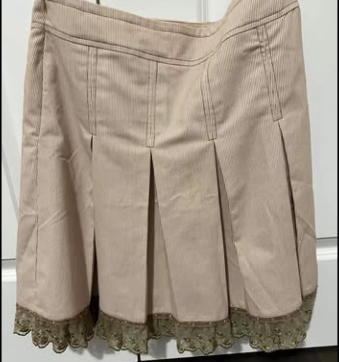 Cream Blazer and Skirt Set with Embellishments - photo 2