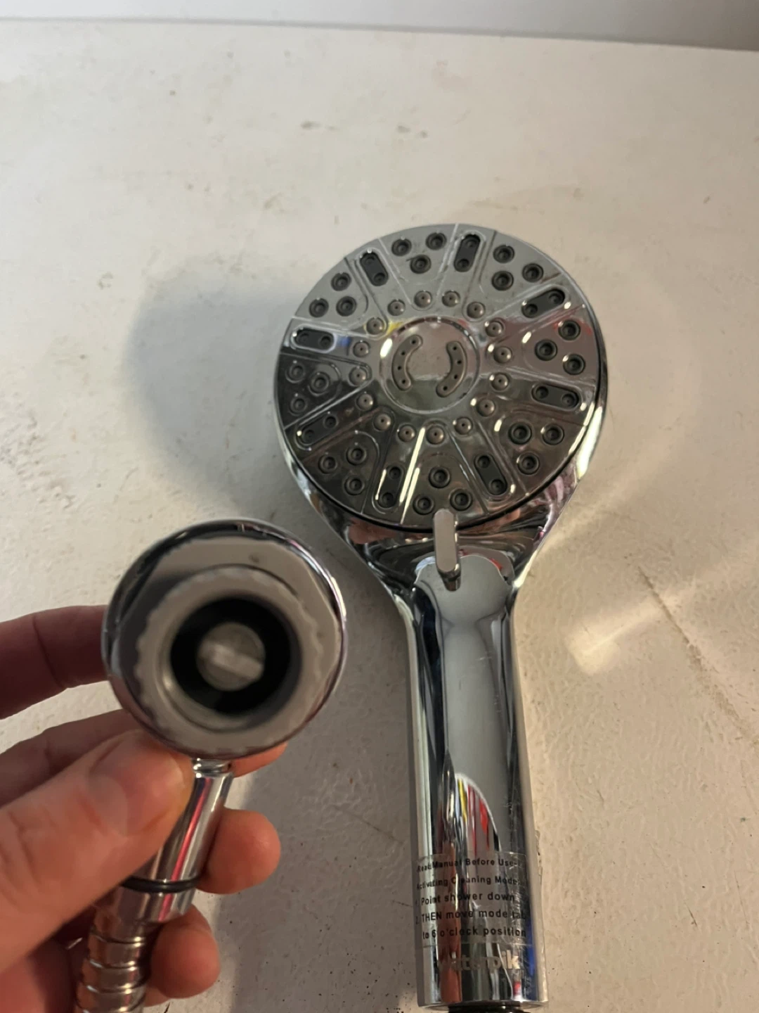 Chrome Handheld Shower Head with Hose - photo 2
