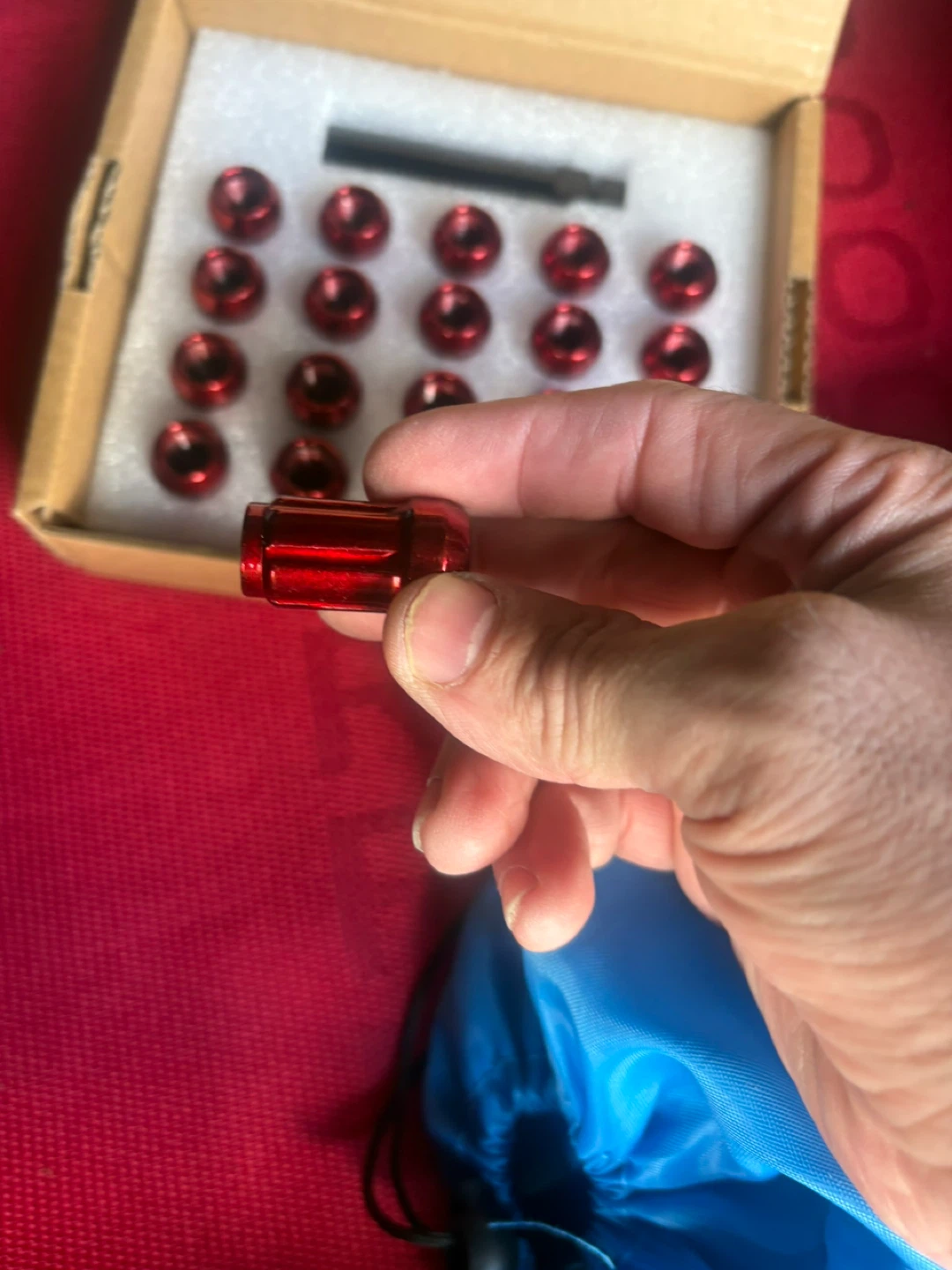 Red Lug Nut Set with Tool