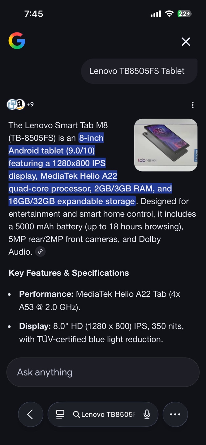 Lenovo SmartTab M8 Tablet - photo 4