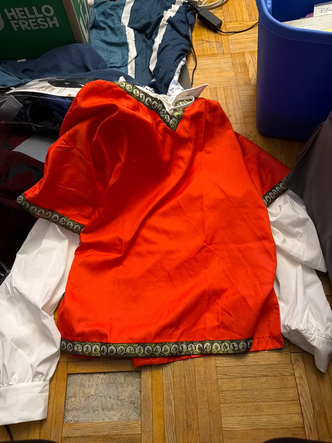 Red Costume Top with White Sleeves