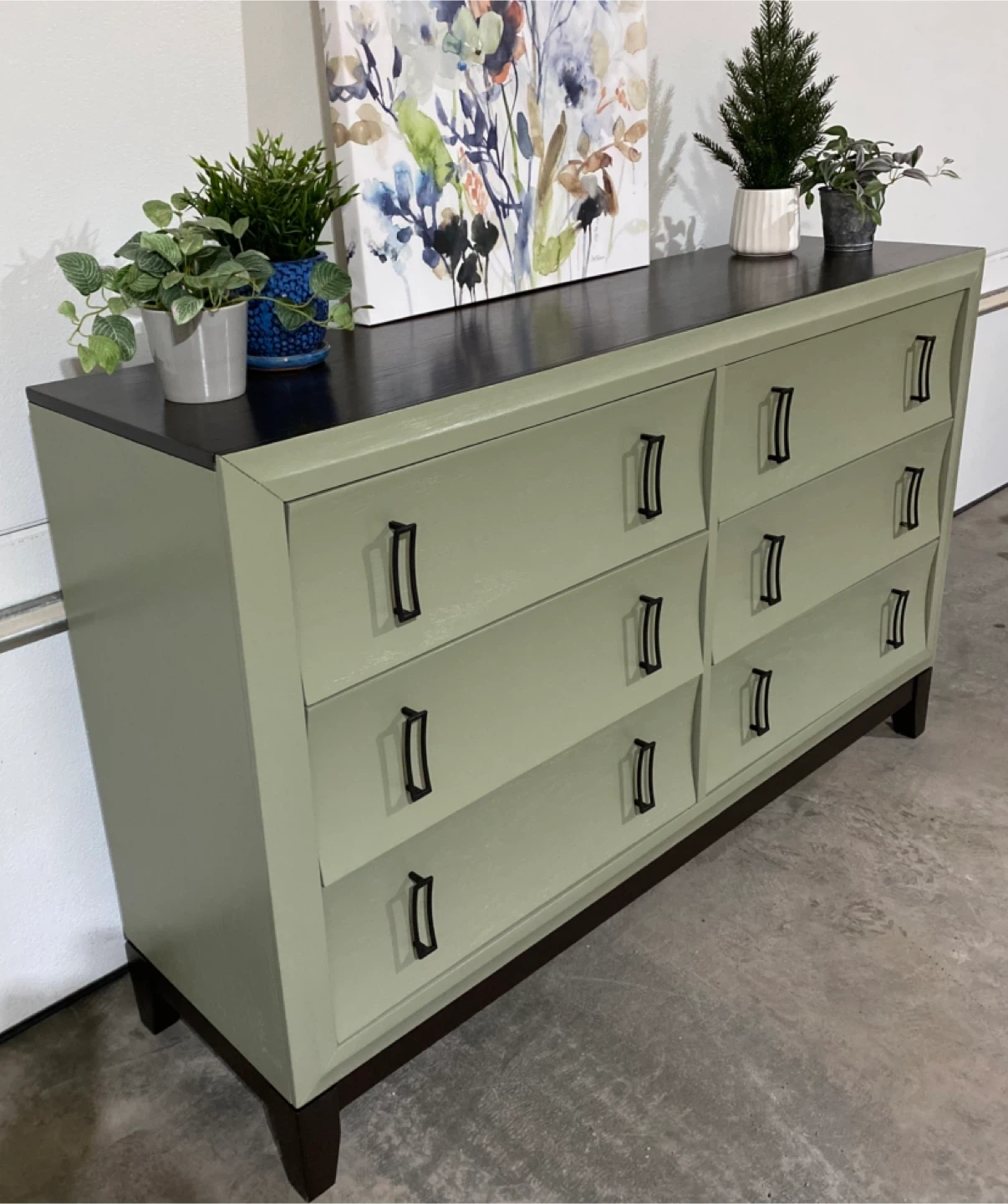 Scraped Hardwood Dresser Acadia Green & Walnut - photo 2