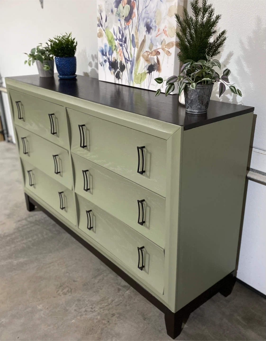 Scraped Hardwood Dresser Acadia Green & Walnut - photo 4