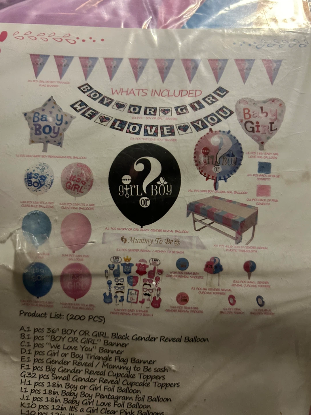 Gender Reveal Party Supplies - 200 Pcs - photo 3