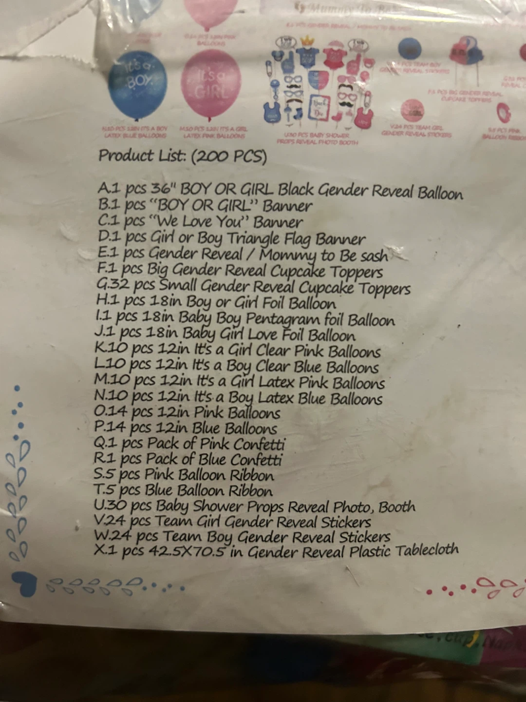 Gender Reveal Party Supplies - 200 Pcs - photo 2