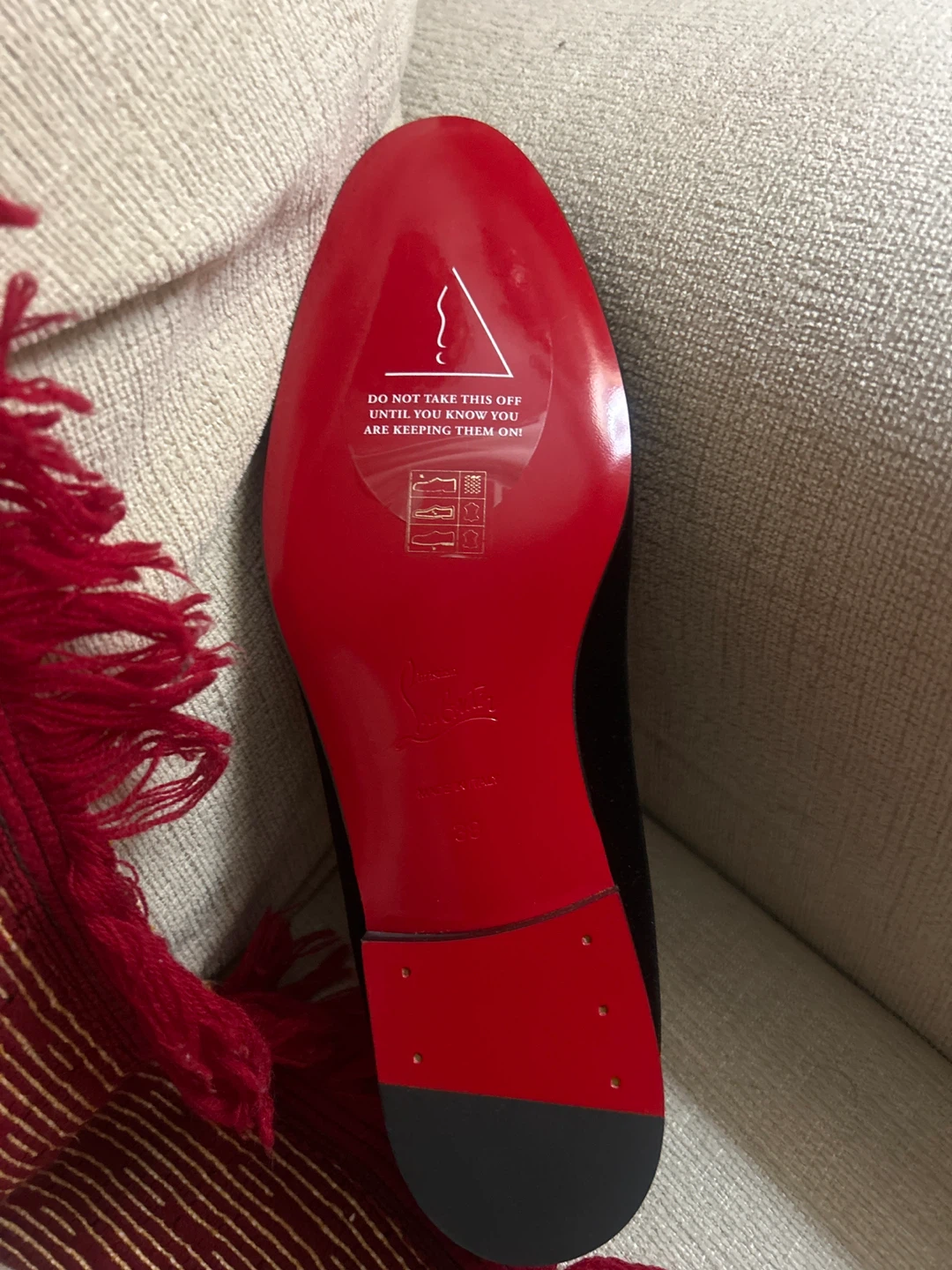 Christian Louboutin Black Velvet Tassel Loafers - photo 3