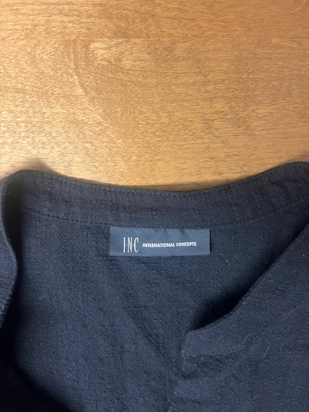 INC International Concepts Black Tie-Front Blouse - photo 2