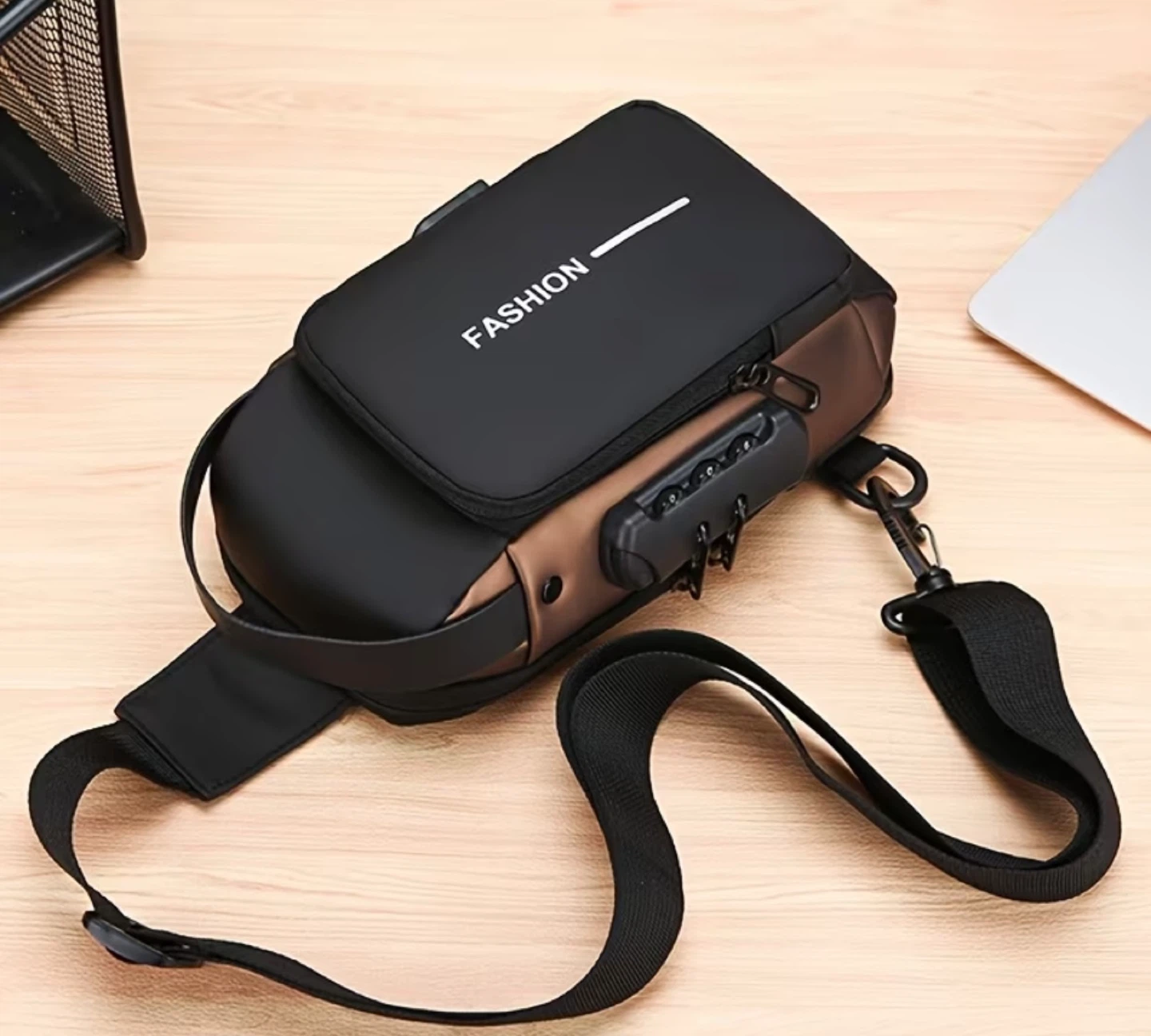Fashion Sling Bag with Lock and USB Port - photo 5