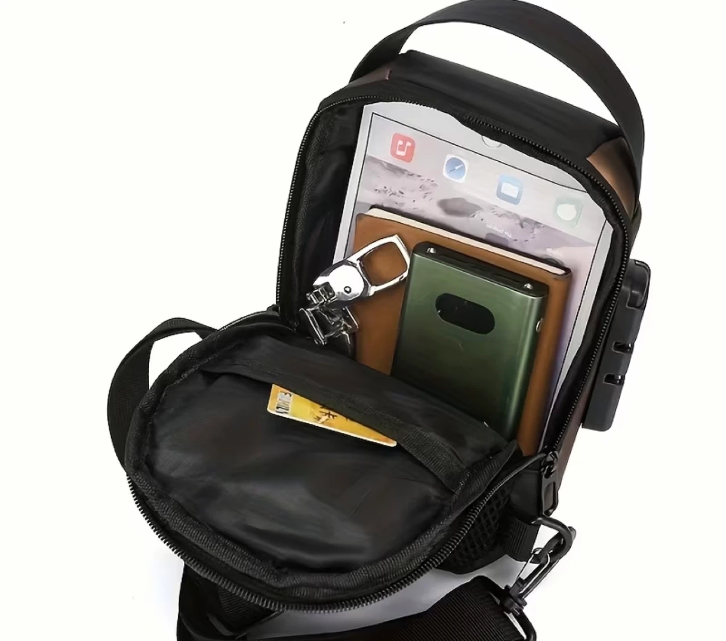 Fashion Sling Bag with Lock and USB Port - photo 4