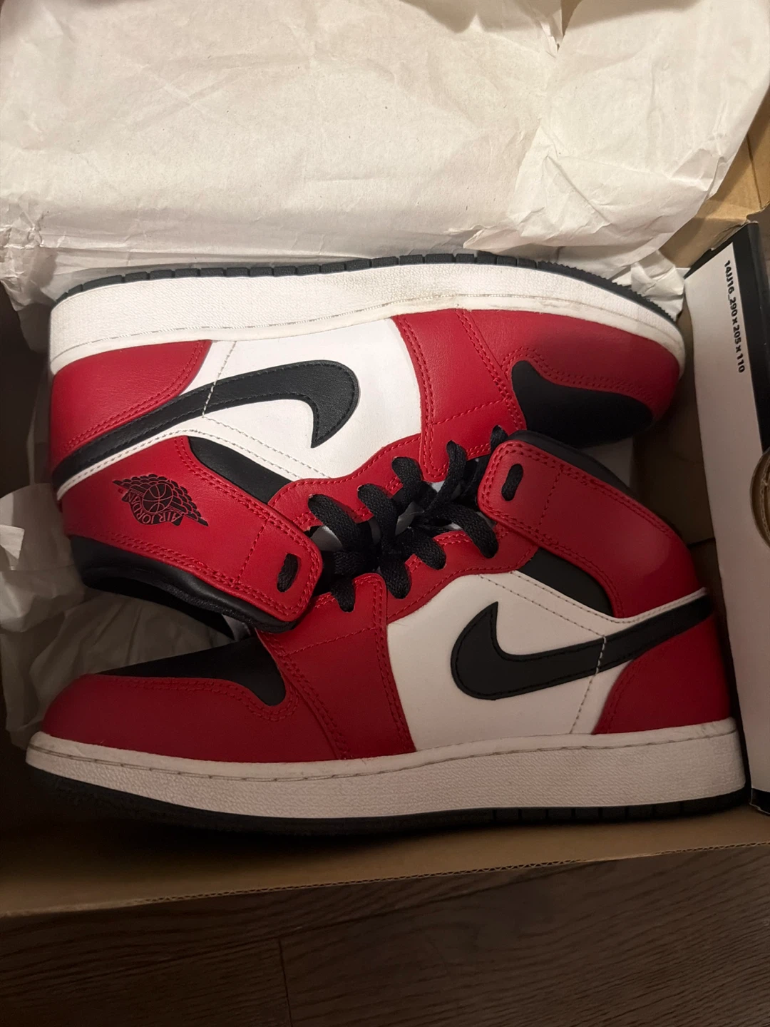Air Jordan 1 Mid (GS) Sneakers - Red/White/Black
