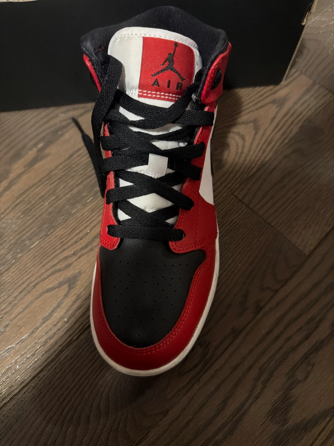 Air Jordan 1 Mid (GS) Sneakers - Red/White/Black - photo 3
