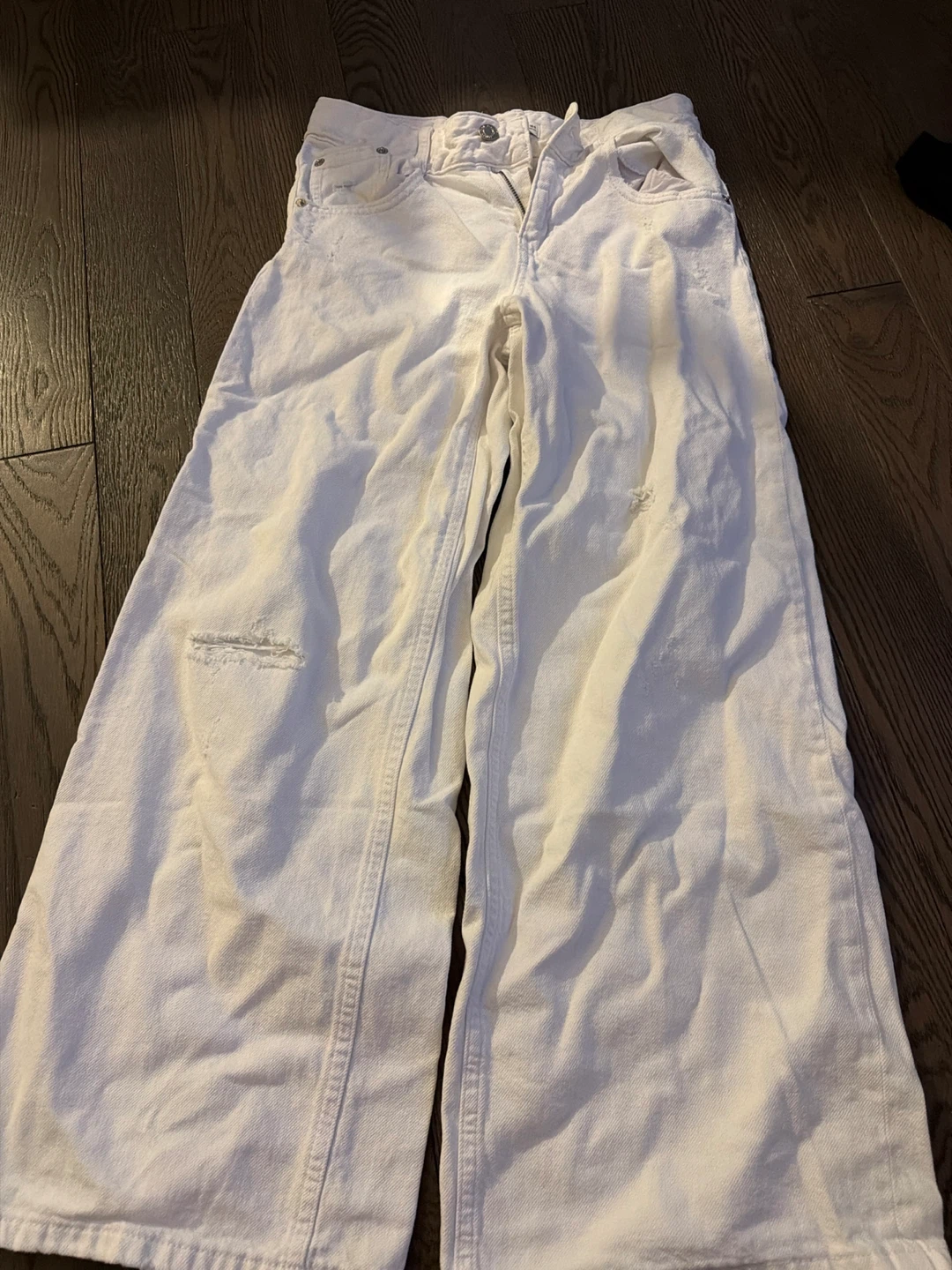 ZARA White Wide Leg Jeans - Size 13-14 Years