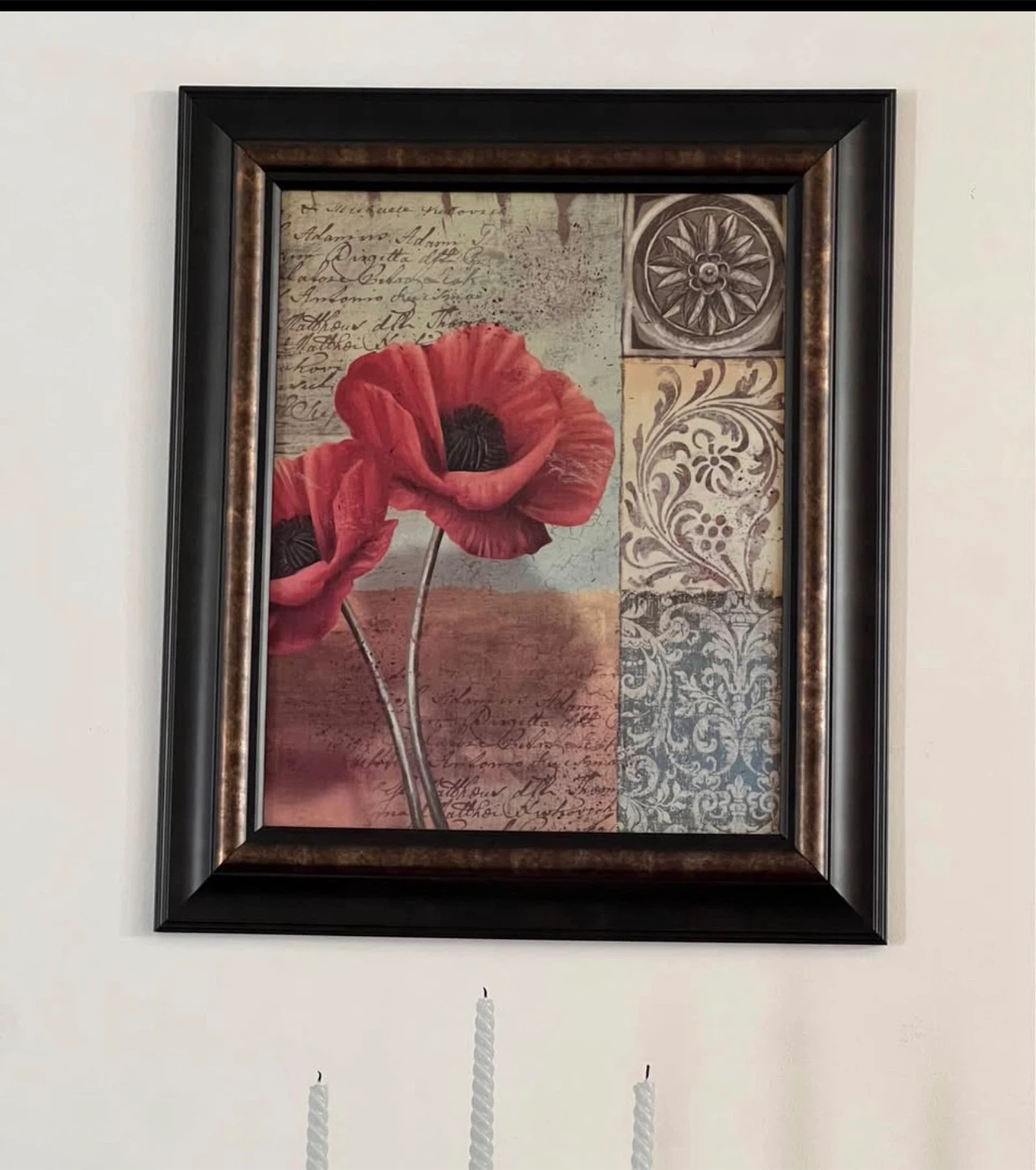 Framed Red Poppies Wall Art