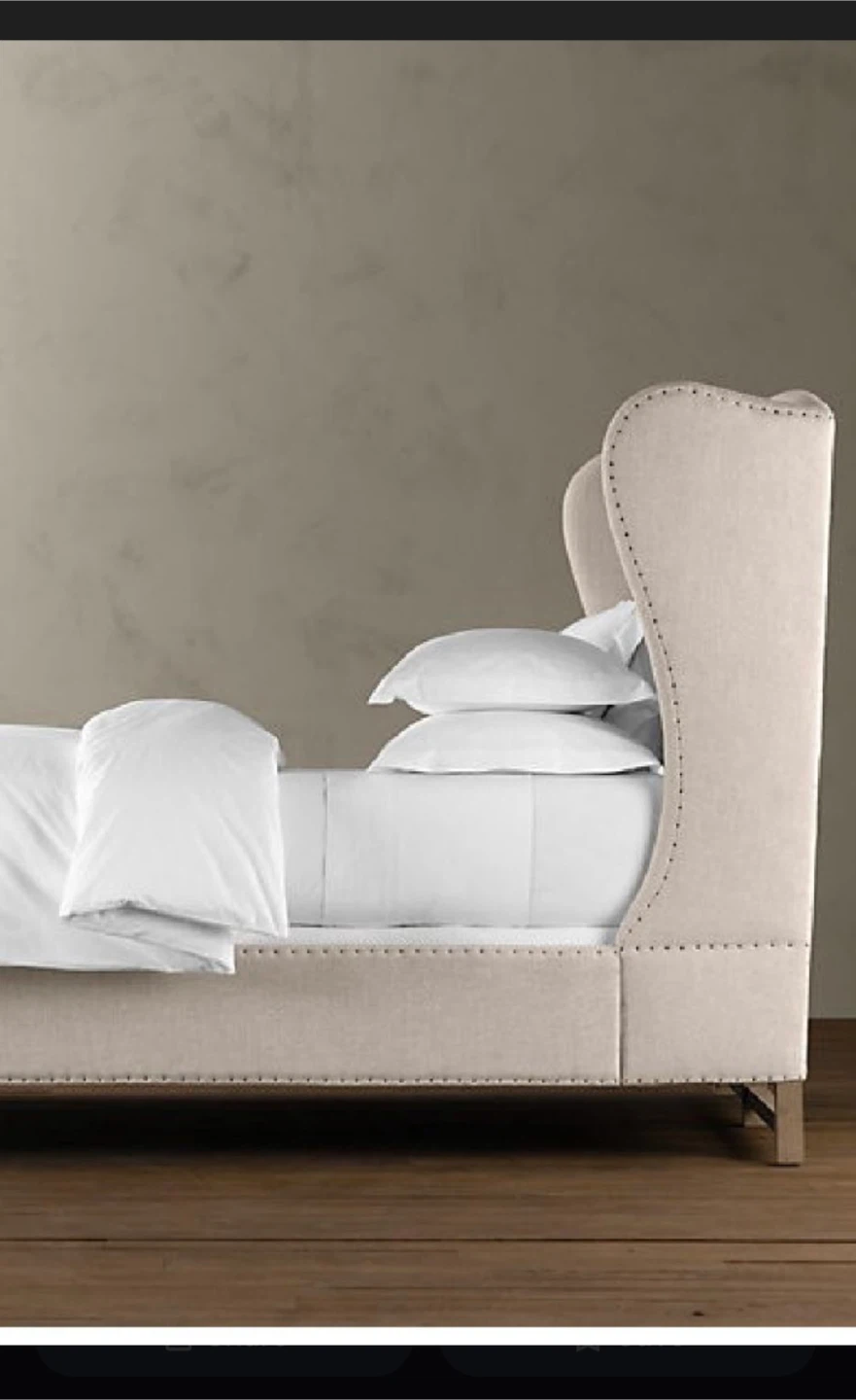 Restoration Hardware French Wing Upholstered Bed (King)