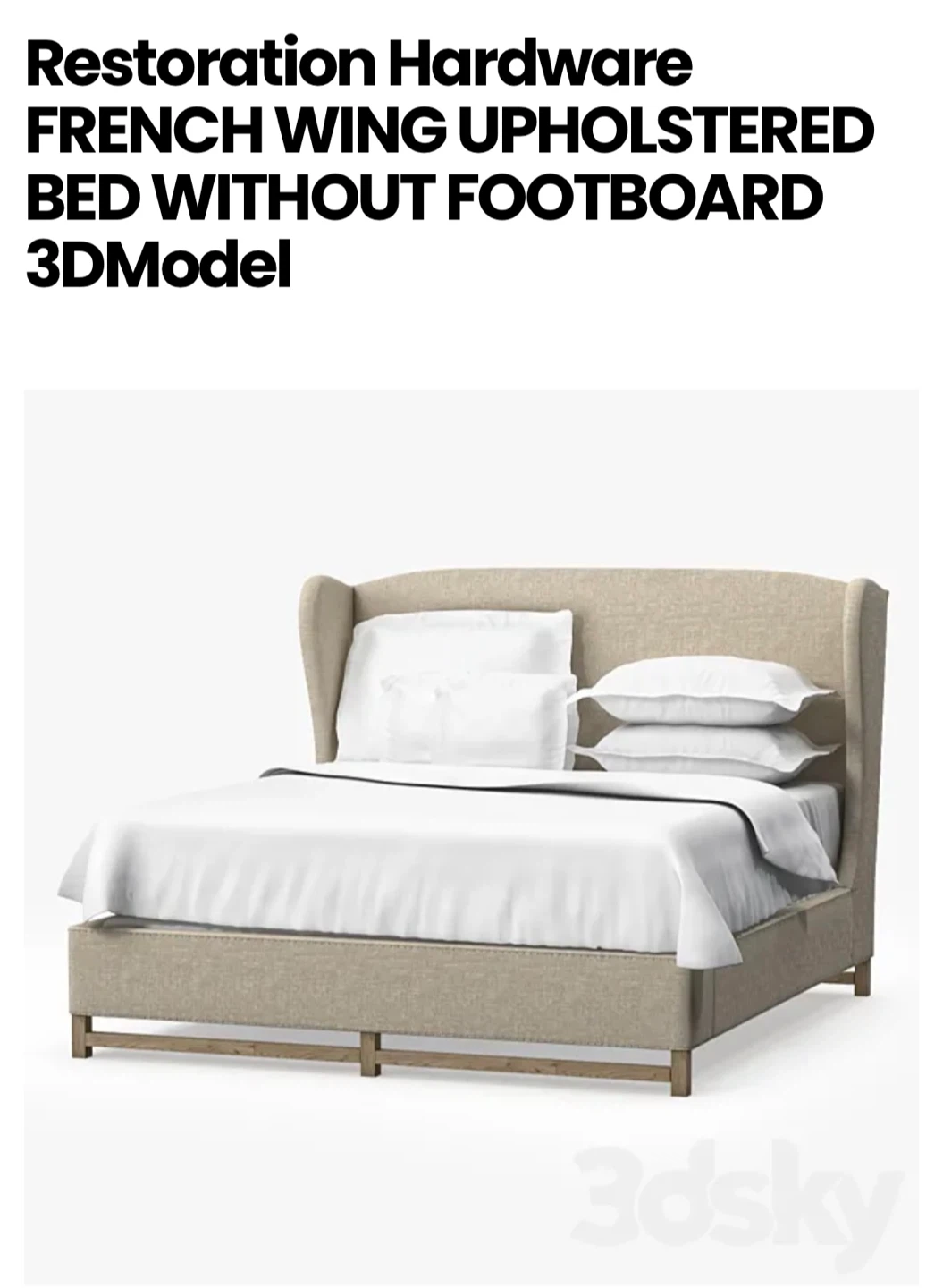 Restoration Hardware French Wing Upholstered Bed (King) - photo 2