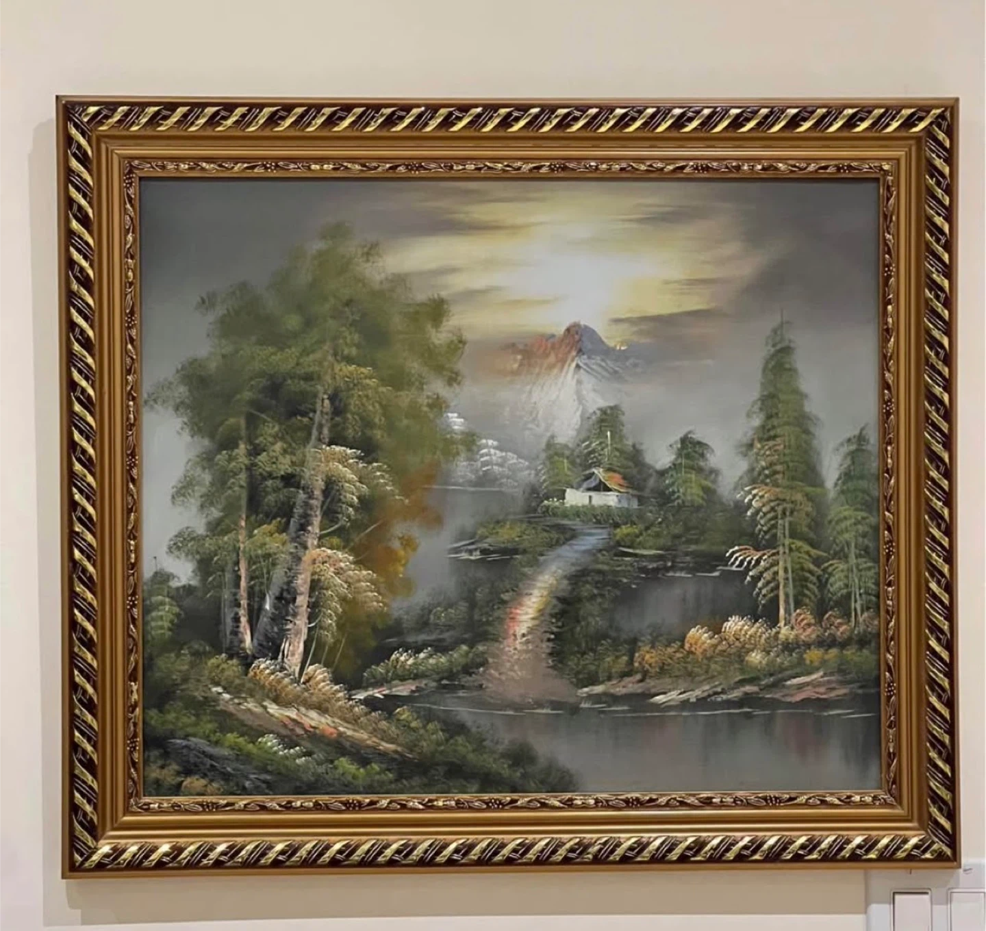 Framed Landscape Oil Painting
