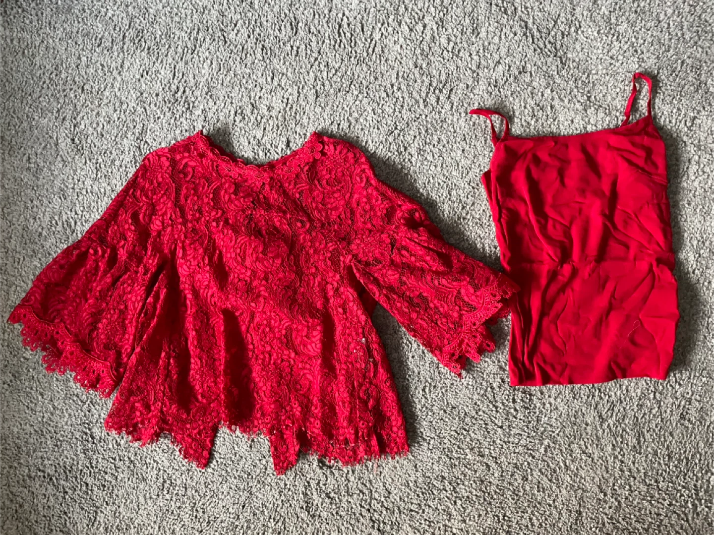Red Lace Top with Camisole