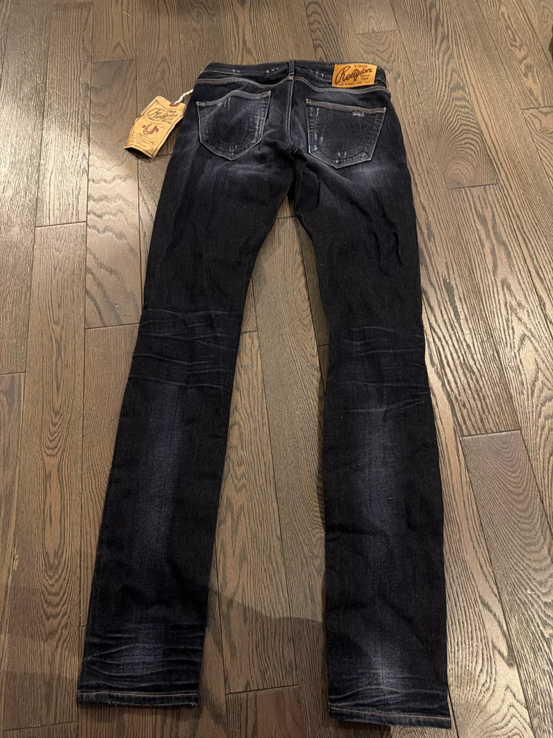 True Religion Distressed Black Skinny Jeans Size 24 - photo 5