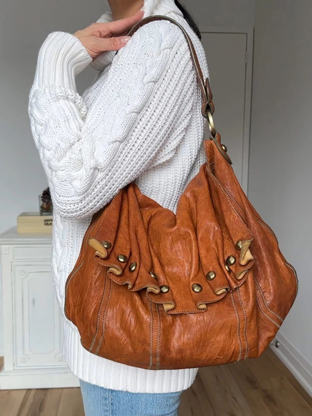 7 For All Mankind Leather Hobo Bag