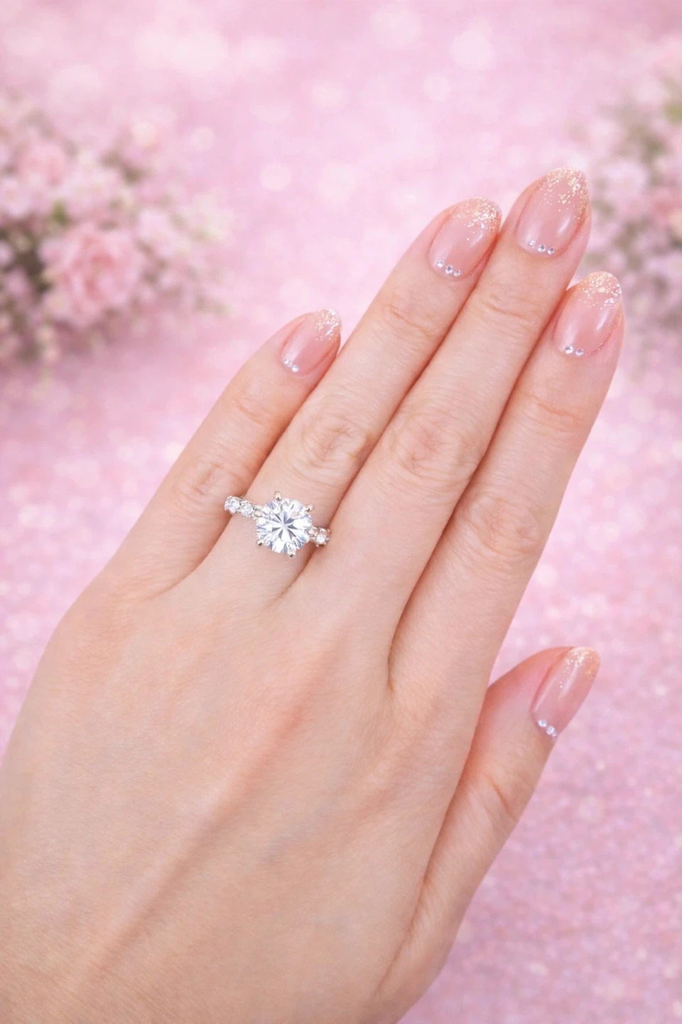 3Carat Moissanite  Engagement Ring with GRA Certificate