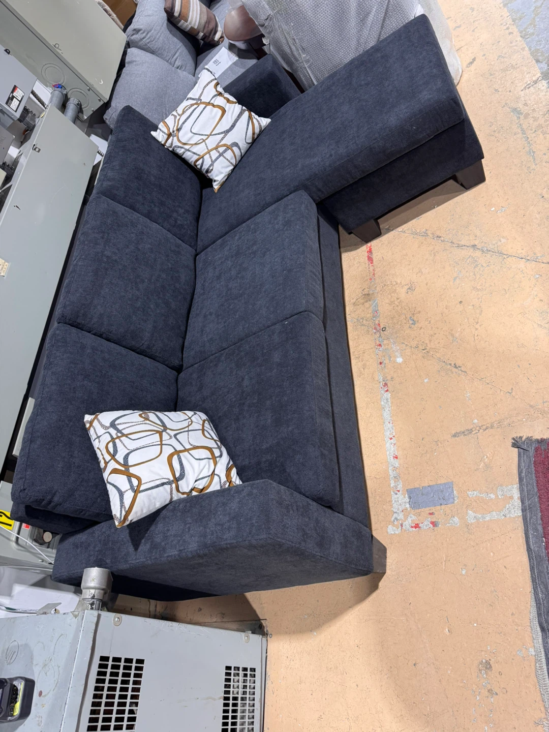 Dark Grey Sectional Sofa with Chaise - photo 3