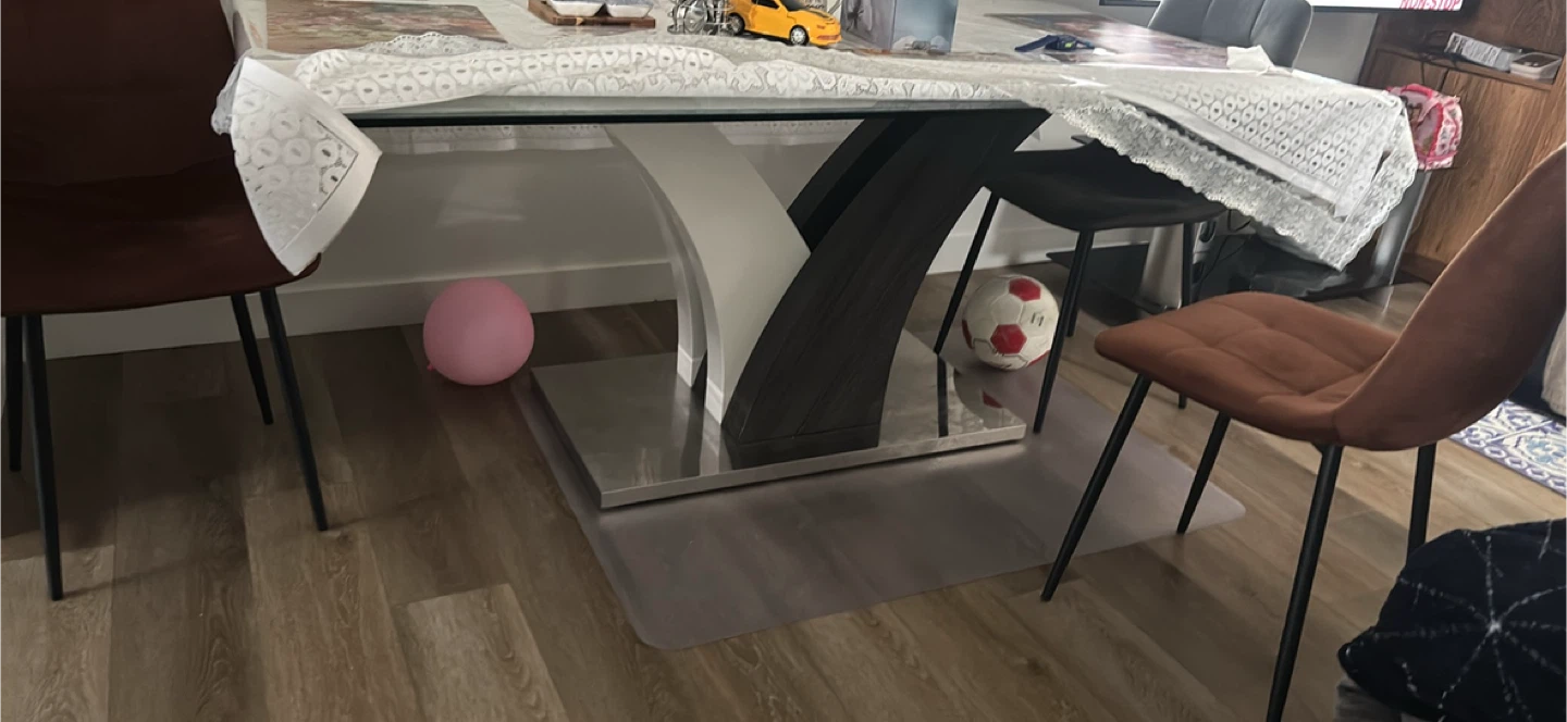 Tuxedo Dining Table with Glass Top, Pedestal Base - 72"W - photo 3