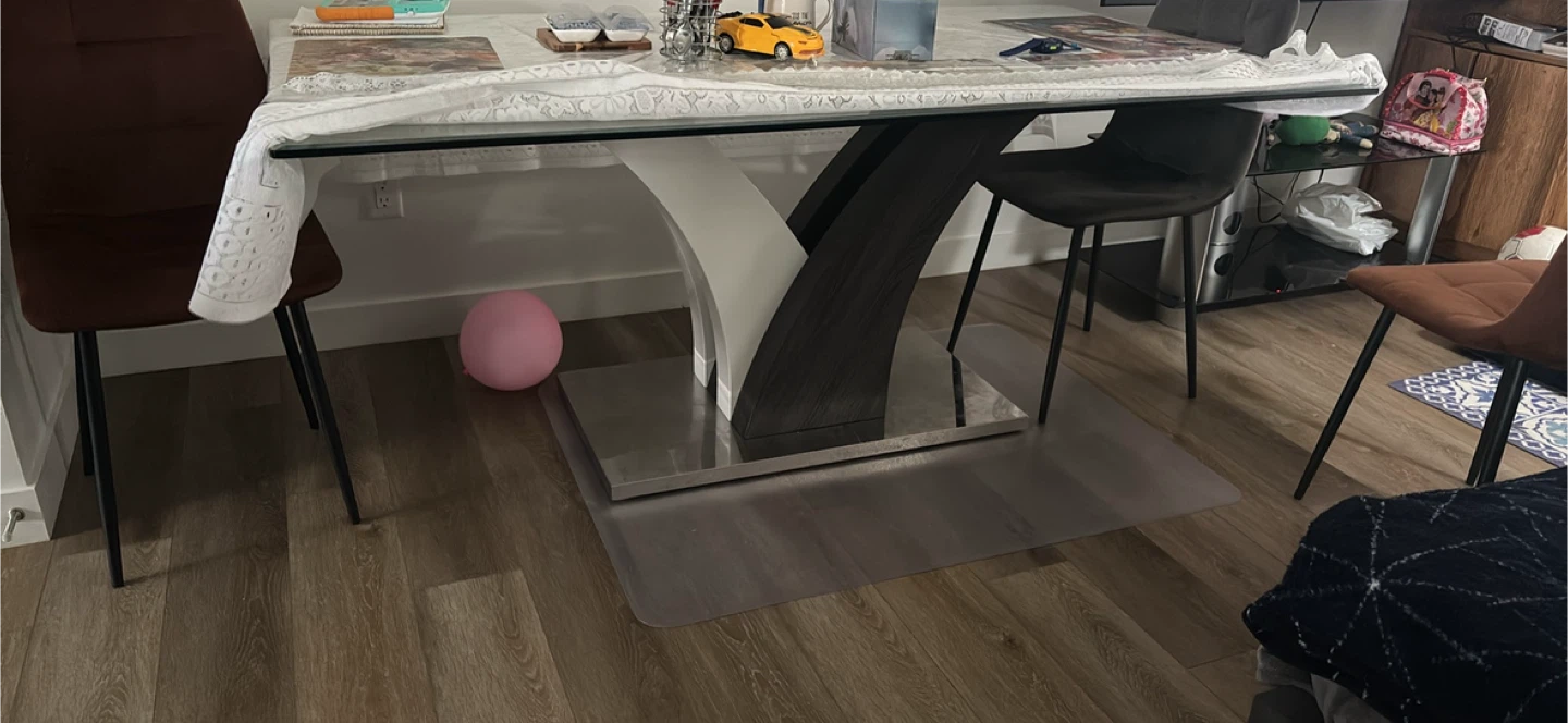 Tuxedo Dining Table with Glass Top, Pedestal Base - 72"W - photo 2