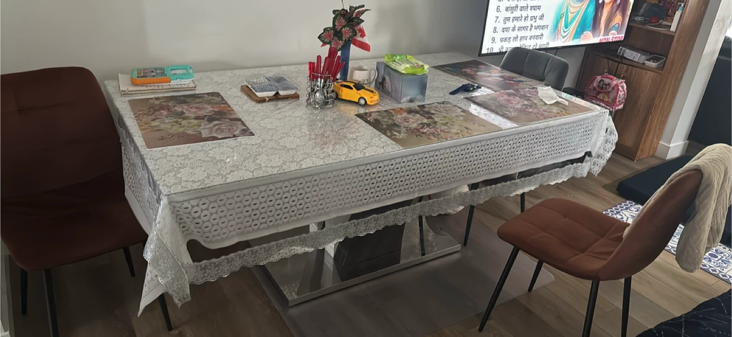 Tuxedo Dining Table with Glass Top, Pedestal Base - 72"W - photo 4
