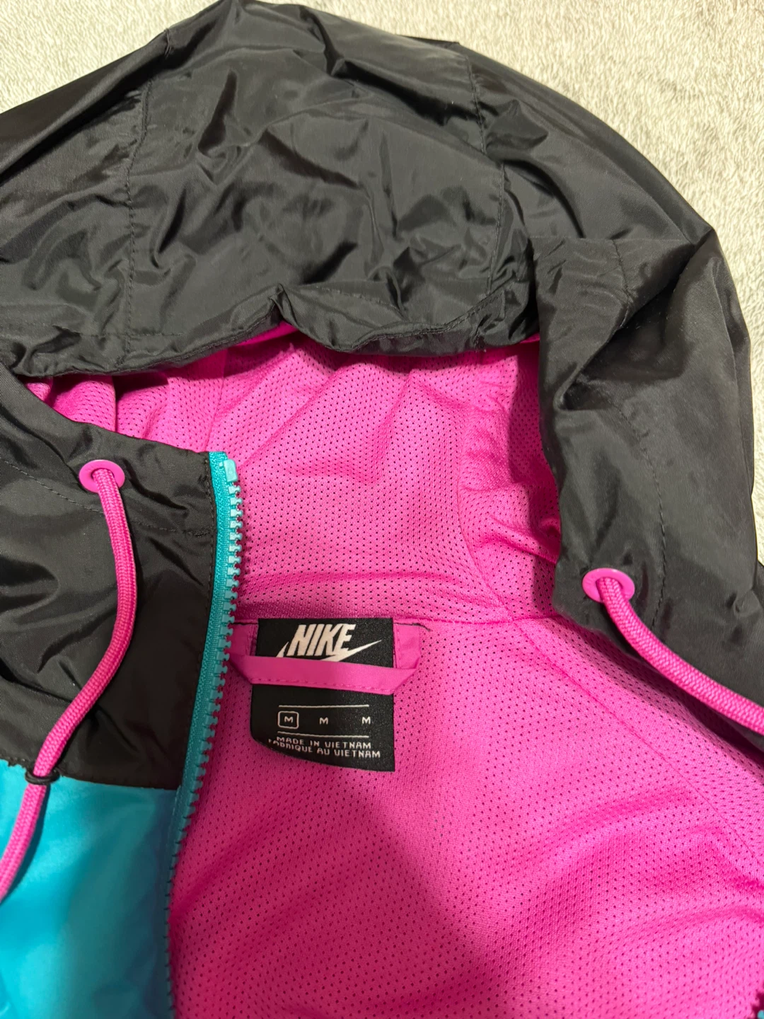 Nike Windbreaker Jacket Colour Block Full Zip Hooded - photo 2