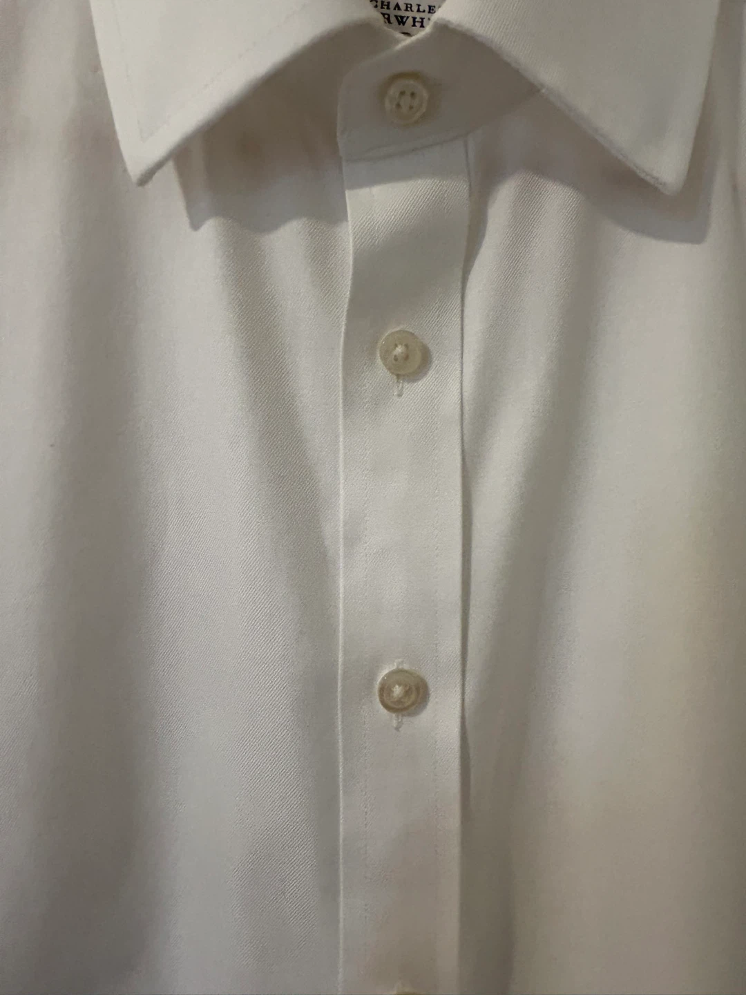 Charles Tywritt white non-iron dress shirt men neck size 16 - photo 2