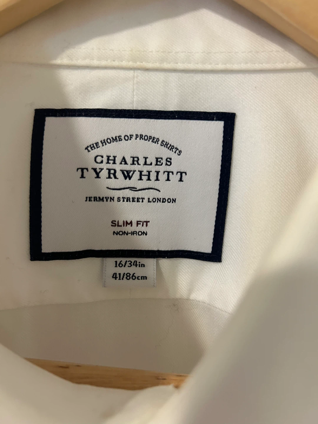 Charles Tywritt white non-iron dress shirt men neck size 16 - photo 3
